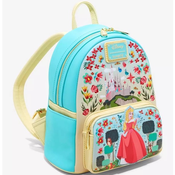 CLEARANCE - *RARE* Loungefly Disney Sleeping Beauty Floral Aurora Mini Backpack - Picture 2 of 6